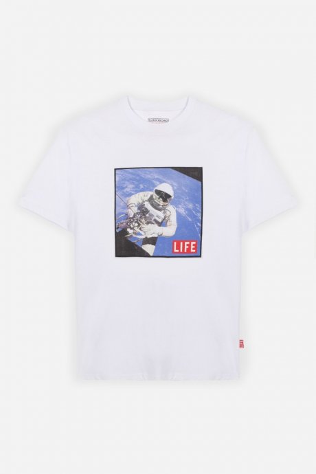 T-shirt con stampa life bianco