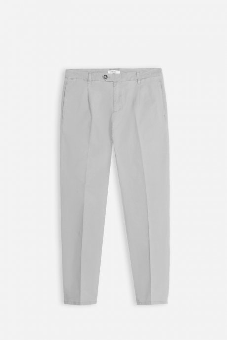 Pantaloni chinos herringbone grigio ghiaccio