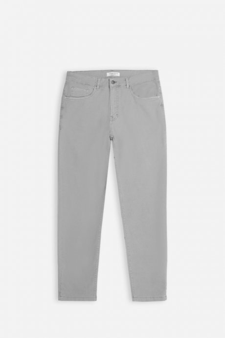 Pantaloni 5 tasche tinto capo grigio