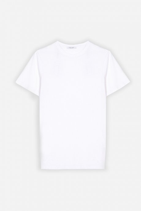 T-shirt overlock cotone fiammato bianco