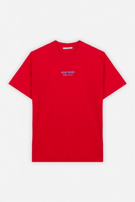 T-shirt con stampa spessorata rosso