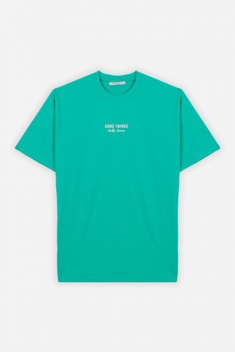T-shirt con stampa spessorata verde