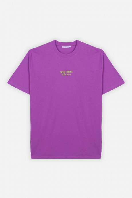 T-shirt con stampa spessorata viola