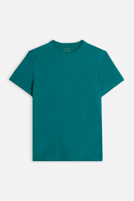 T-shirt girocollo cotone bielastico verde smeraldo