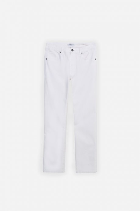 Pantaloni 5 tasche in bull bianco