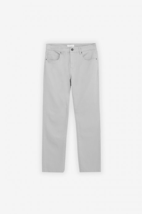 Pantaloni 5 tasche in bull grigio