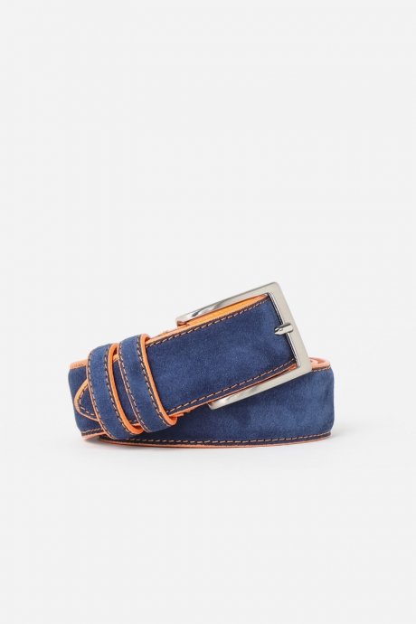 Cintura camoscio con contrasto bleu
