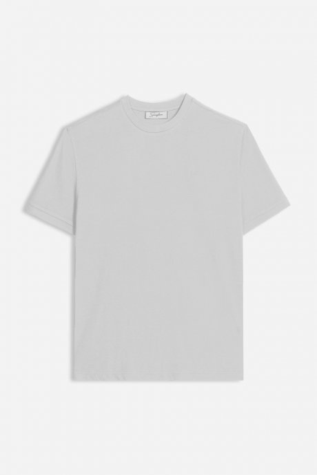 T-shirt basic con logo grigio chiaro
