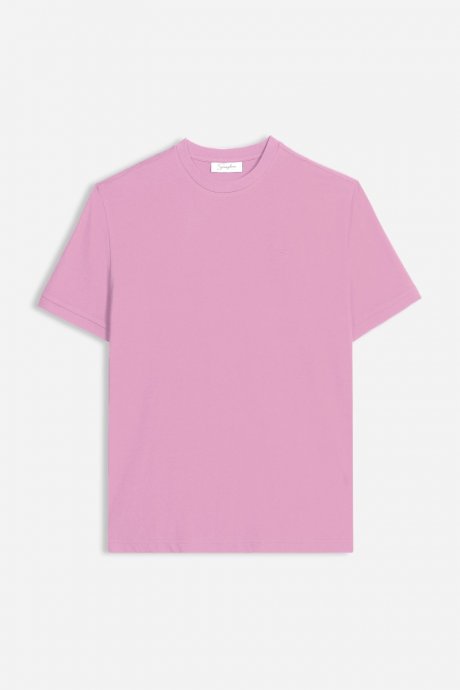 T-shirt basic con logo rosa