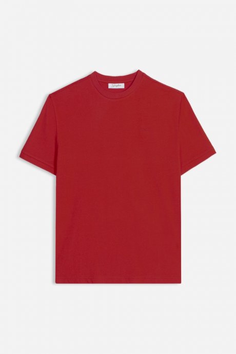 T-shirt basic con logo rosso
