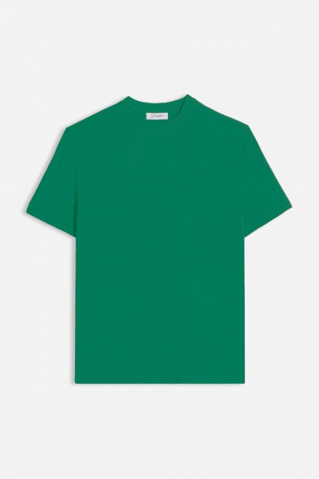 T-shirt basic con logo verde