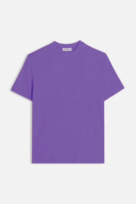 T-shirt basic con logo viola