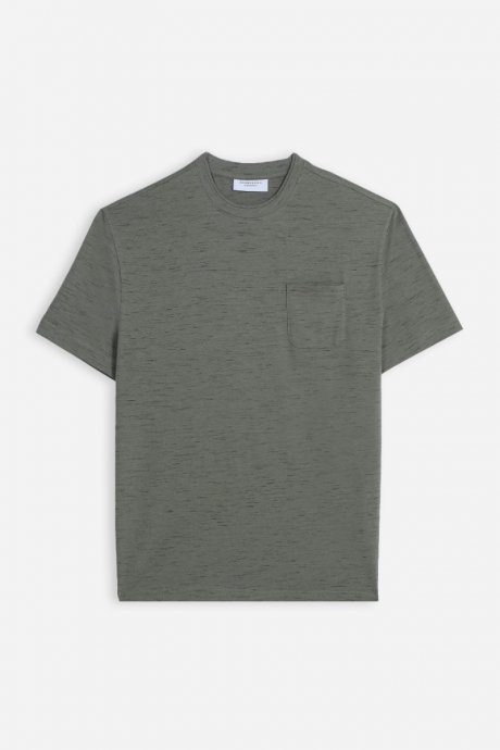 T-shirt girocollo space dye verde militare