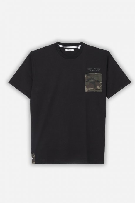 T-shirt con tasca militare nero