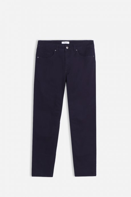 Pantaloni 5 tasche in twill bleu