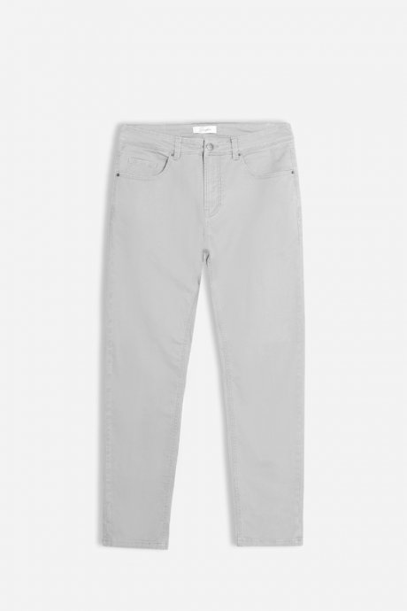 Pantaloni 5 tasche in twill grigio chiaro