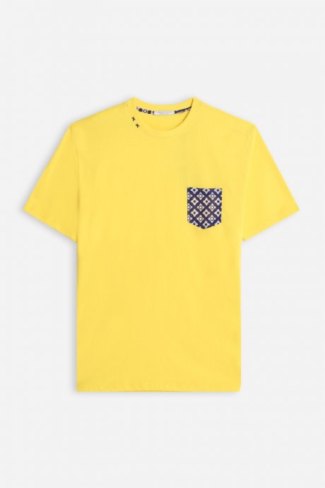 T-shirt jersey con taschino giallo