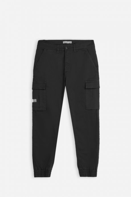 Pantaloni chinos twill con tasconi nero